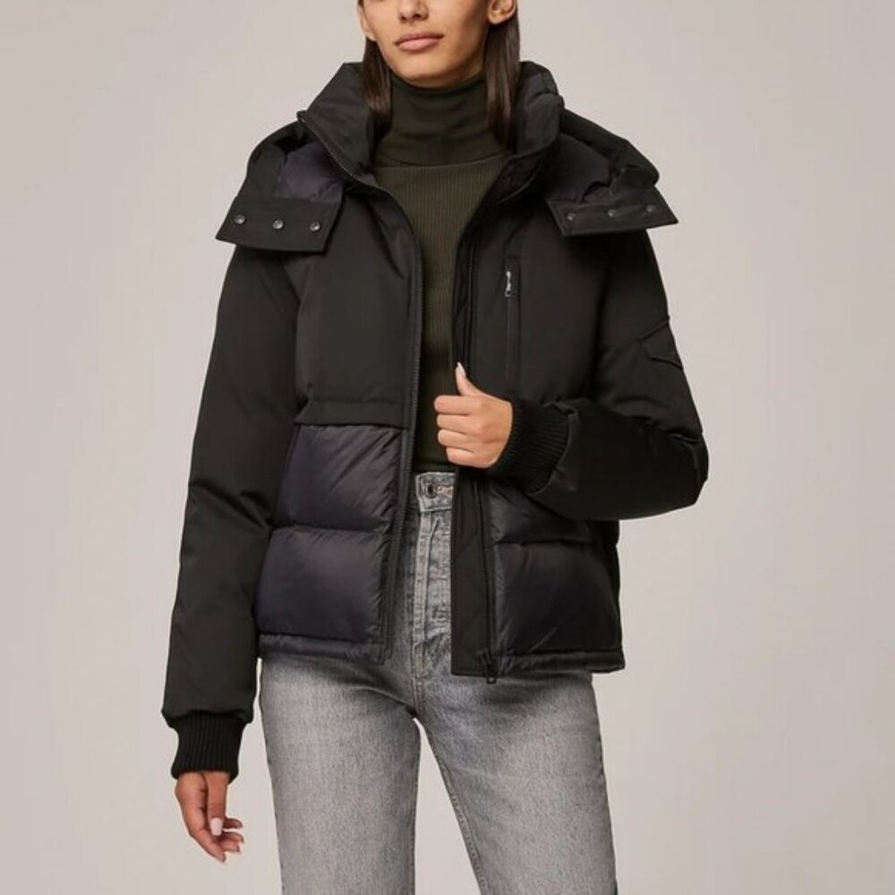 SOIA & KYO CINDI Water Resistant 700+ Fill Down Puffer Black XL NWT